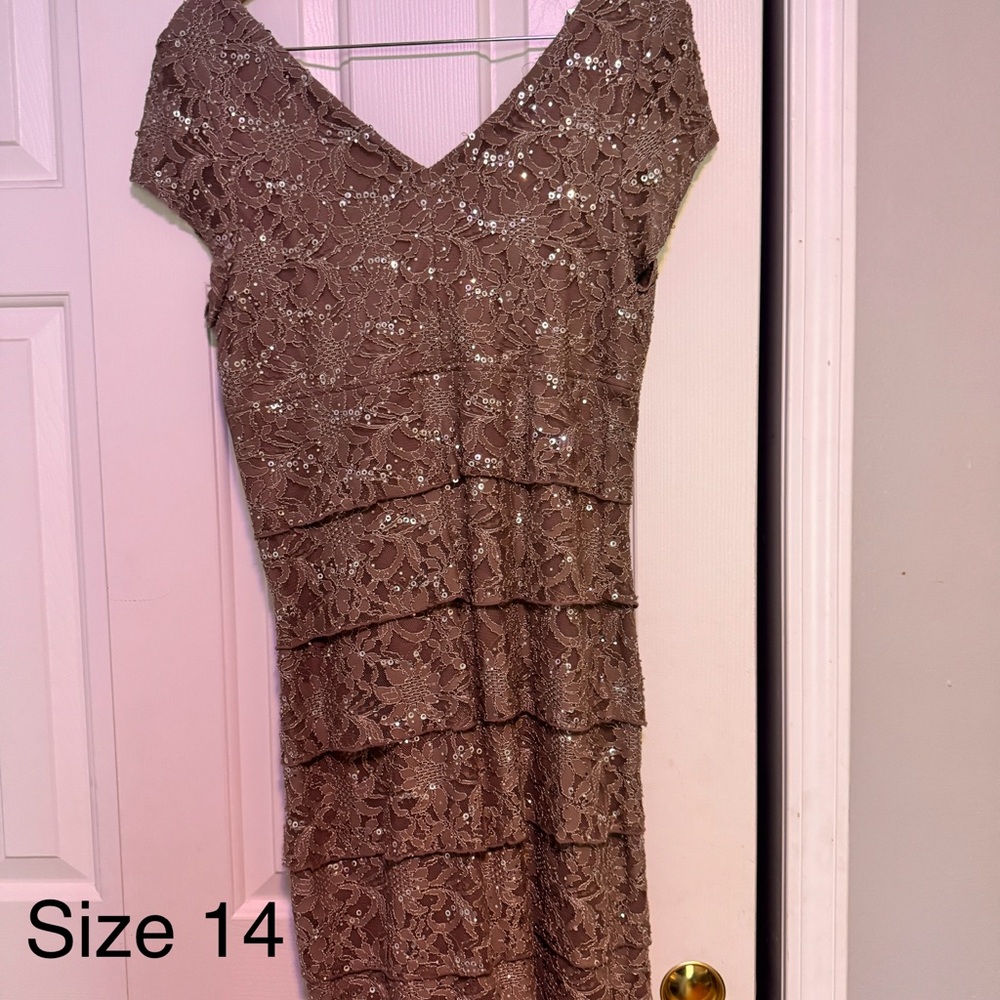 Elegant Brown Lace Dress